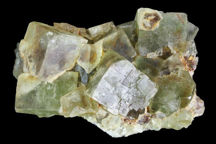 Yellow/Green Cubic Fluorite Crystal Cluster - Morocco #82799